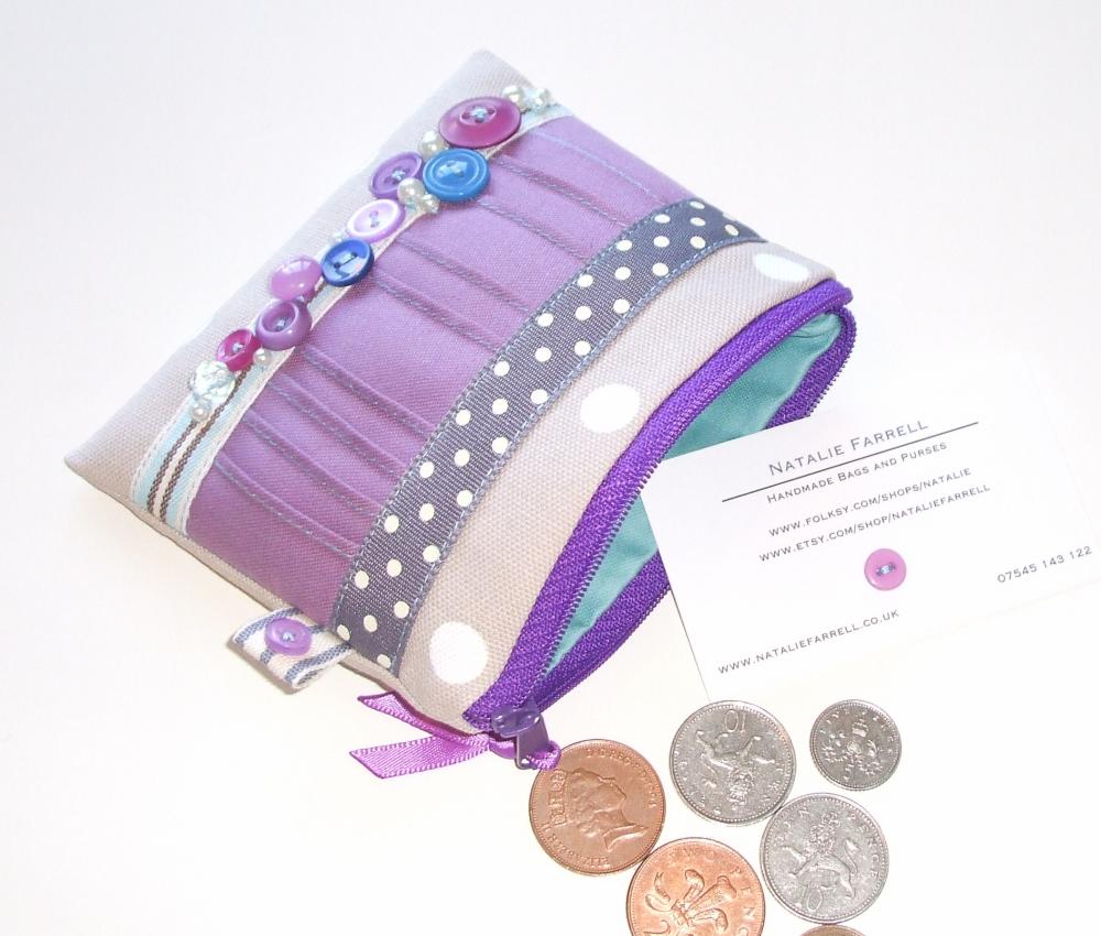 Vintage Button Purple Coin Purse on Luulla