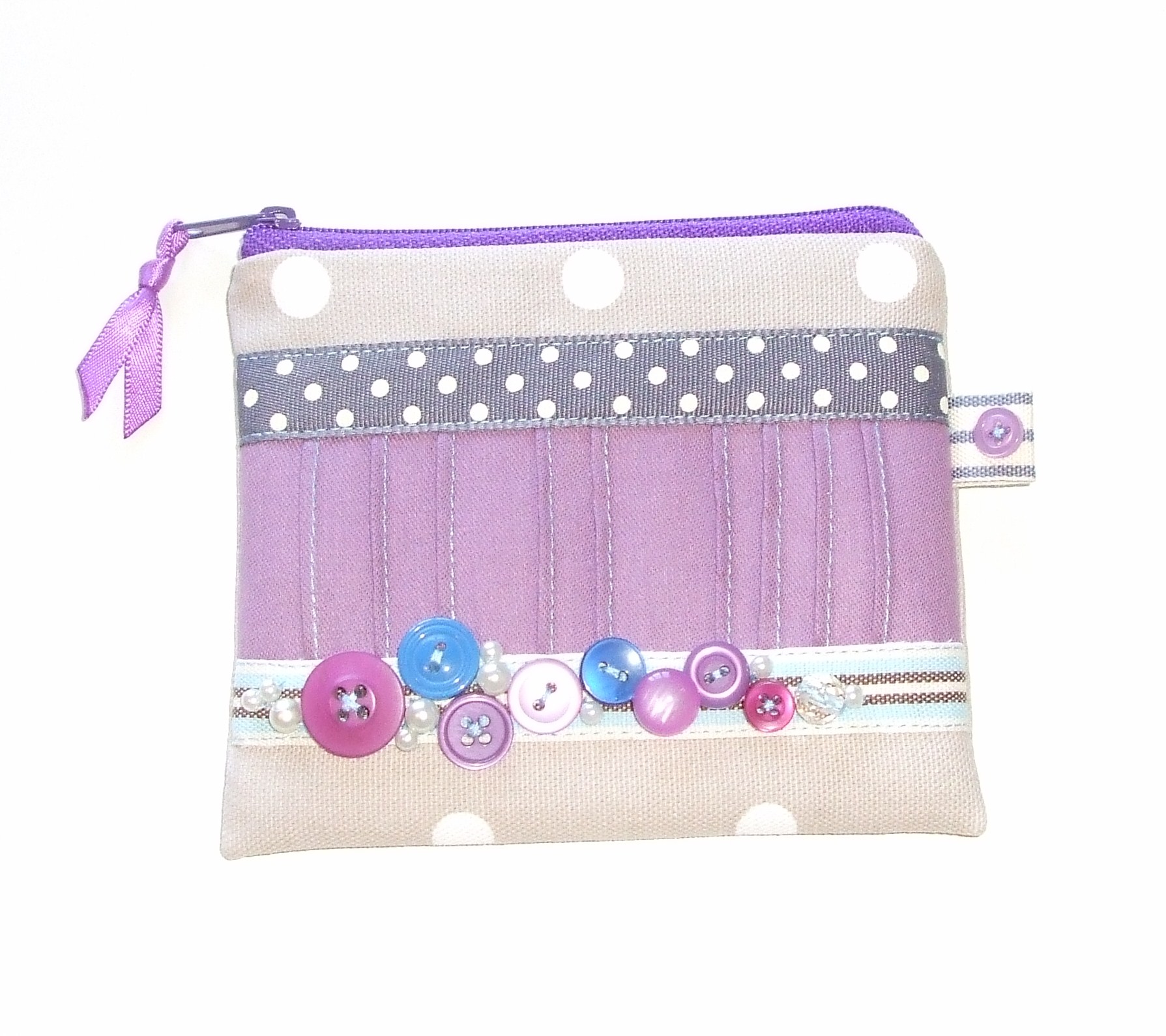 Vintage Button Purple Coin Purse on Luulla
